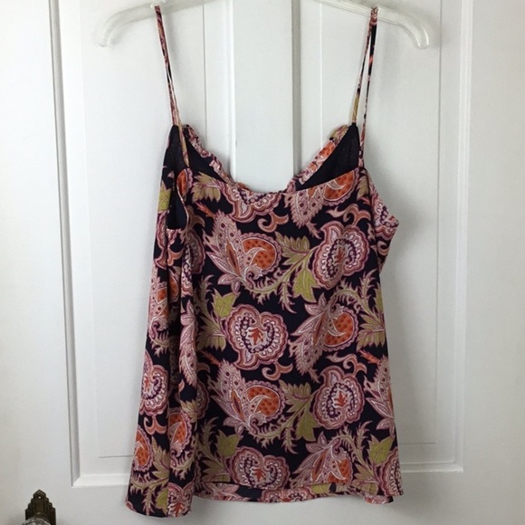 Loft Floral V-neck Cami Tank Ruffle Trim - Picture 3 of 5